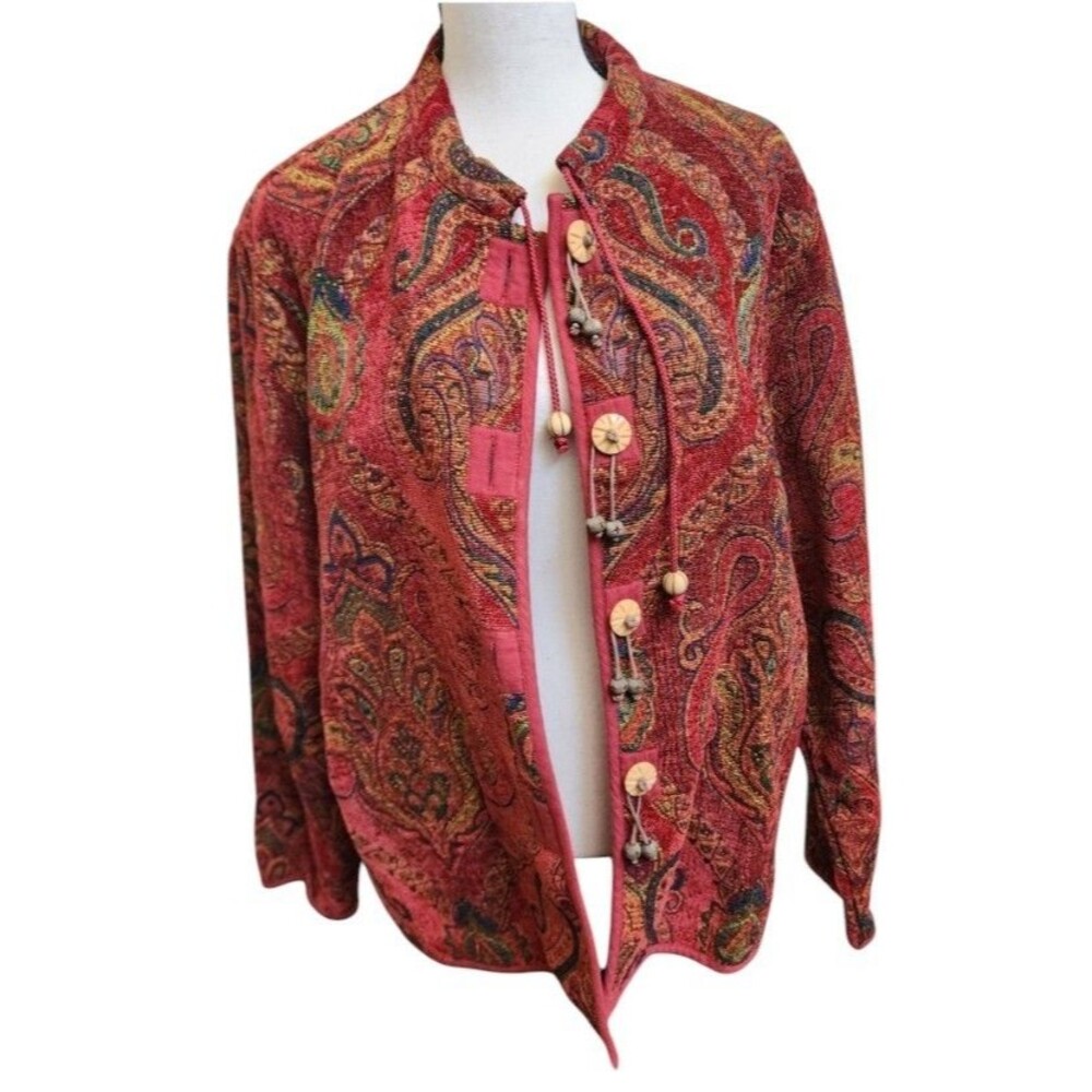 Flashback Vintage Tapestry Jacket Y2K 90's Size XL Mandarin Collar